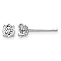 Sterling Silver Madi K Rhodium-plated 5mm Round CZ Stud Earrings view 1