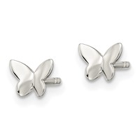 Sterling Silver Madi K Polished Butterfly Petite Post Earrings view 2