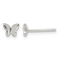 Sterling Silver Madi K Polished Butterfly Petite Post Earrings view 1