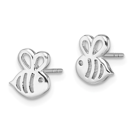 Sterling Silver Madi K RH-plated Bumblebee Children's Post Earrings