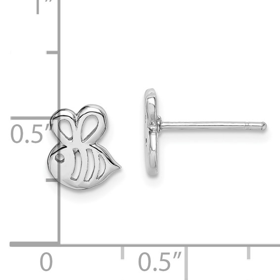 Sterling Silver Madi K RH-plated Bumblebee Children's Post Earrings