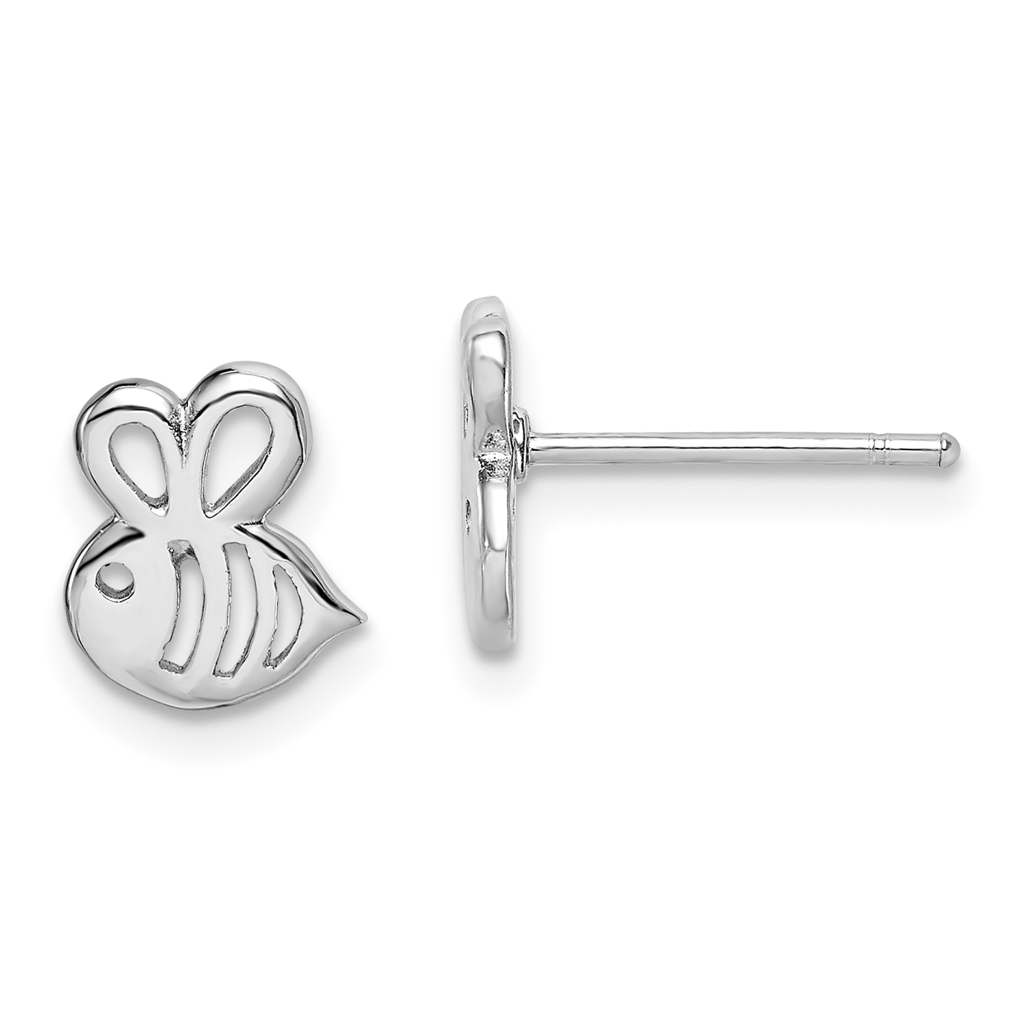 Sterling Silver Madi K RH-plated Bumblebee Children's Post Earrings (QGK176)