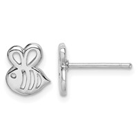 Sterling Silver Madi K Rhodium-plated Bumblebee Post Earrings view 1