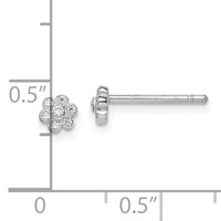 Sterling Silver Madi K RH-plated CZ Flower Petite Post Earrings view 4
