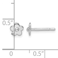 Sterling Silver Madi K RH-plated Flower Petite Post Earrings view 4