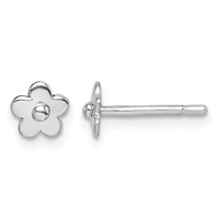Sterling Silver Madi K RH-plated Flower Petite Post Earrings view 1