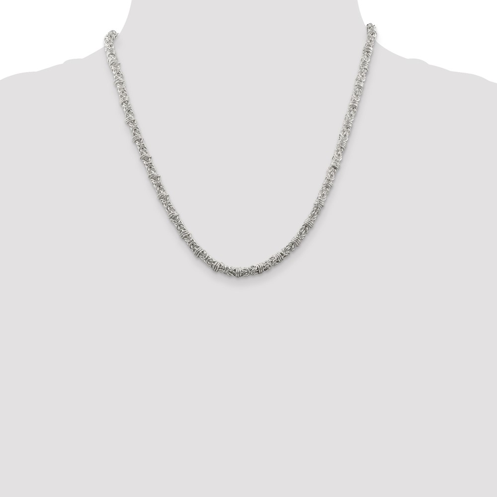Sterling Silver 4mm Fancy Byzantine Chain (QH1076-20)