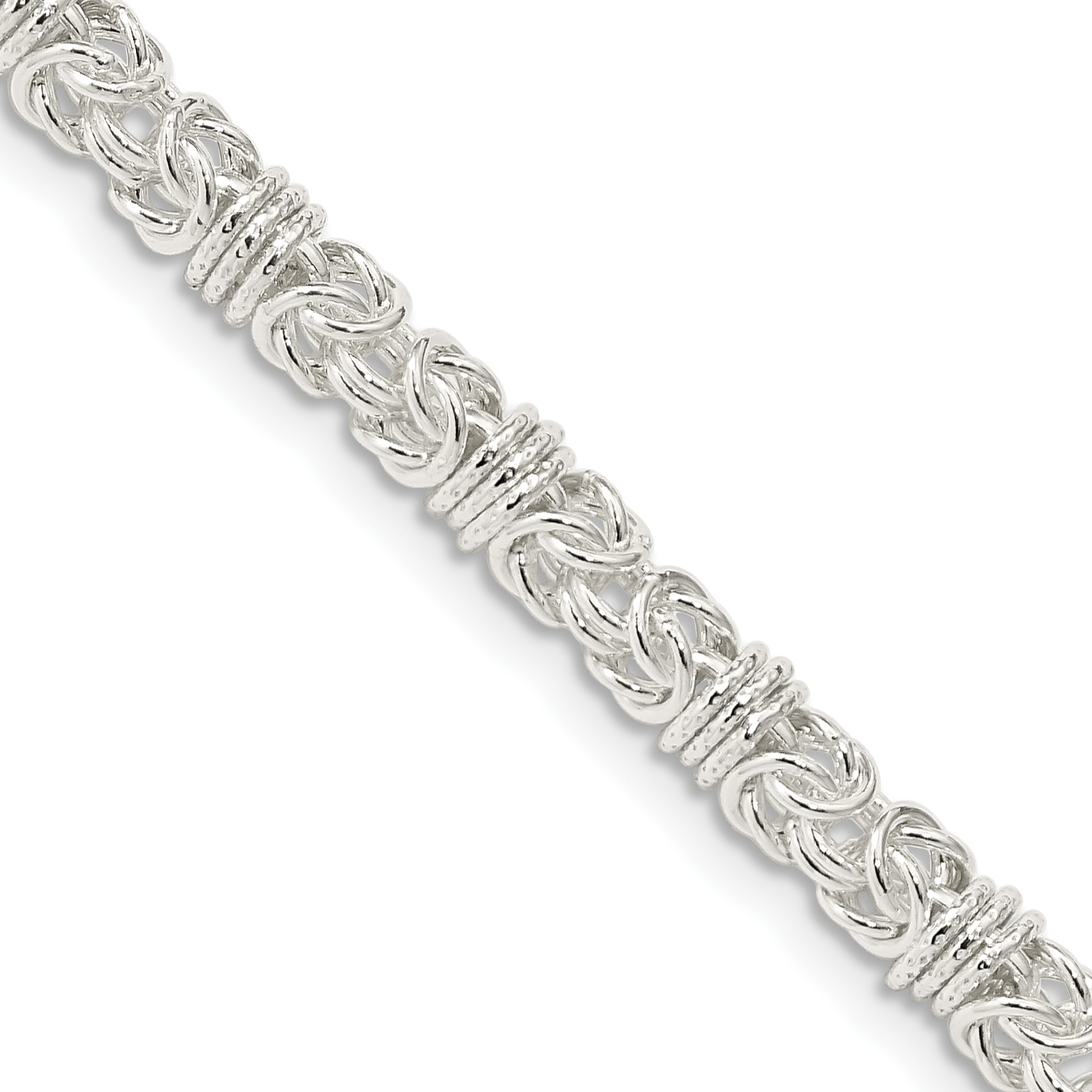 Sterling Silver 4mm Fancy Byzantine Chain (QH1076-18)