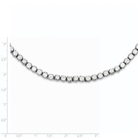 Sterling Silver Rhodium-plated Polished 6mm CZ Tennis Necklace, 17" view 3