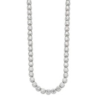 Sterling Silver Rhodium-plated Polished 6mm CZ Tennis Necklace, 17" view 2