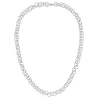 Sterling Silver Polished Fancy Double Circle Link Necklace, 42" view 3