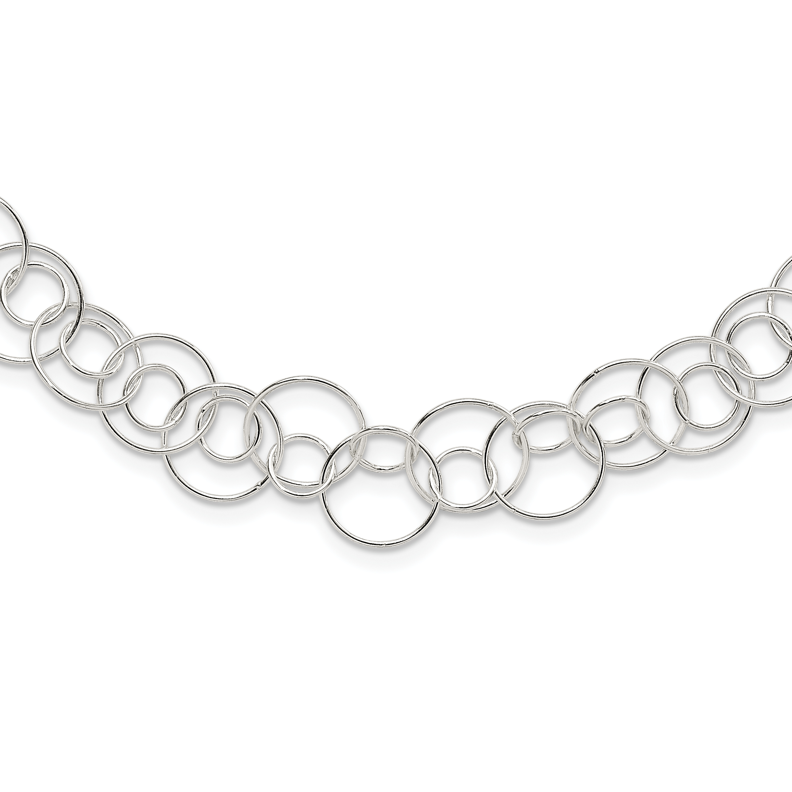 Sterling Silver Fancy Link Necklace (QH1130-42)