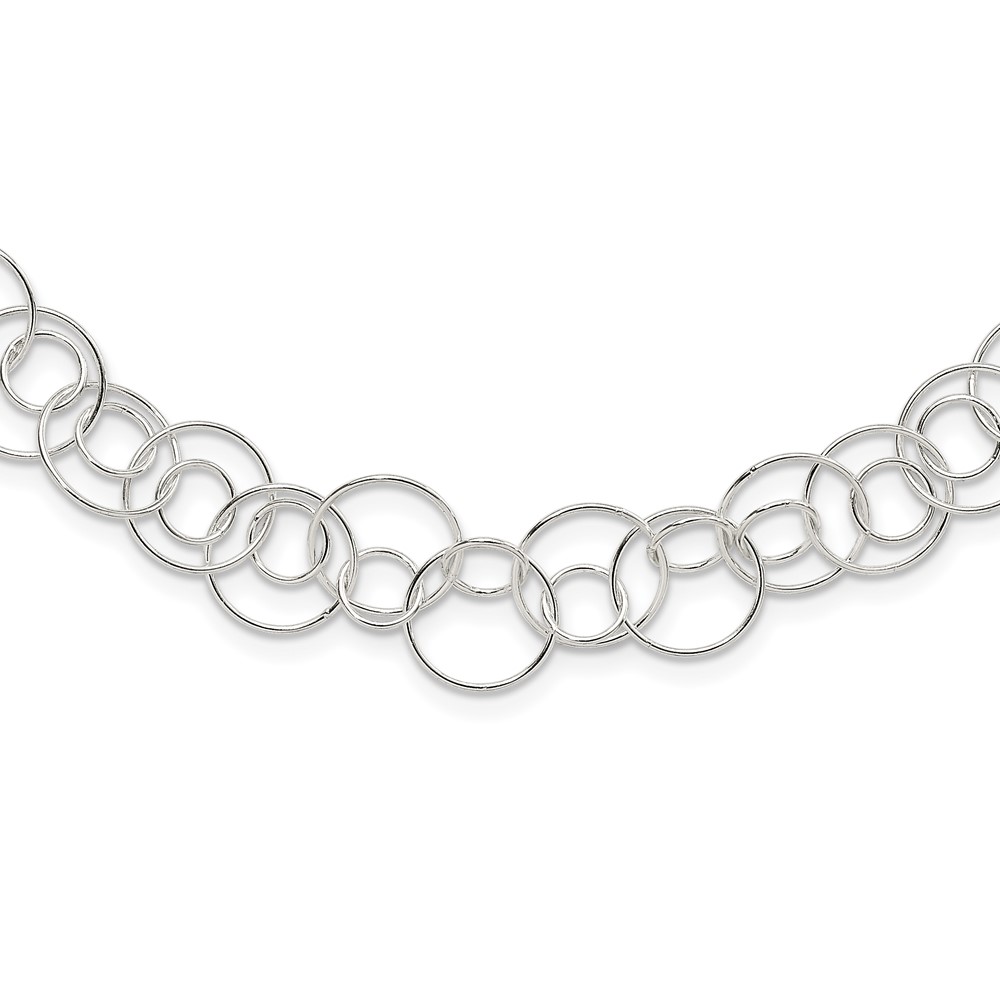 Sterling Silver Fancy Link Necklace (QH1130-42)