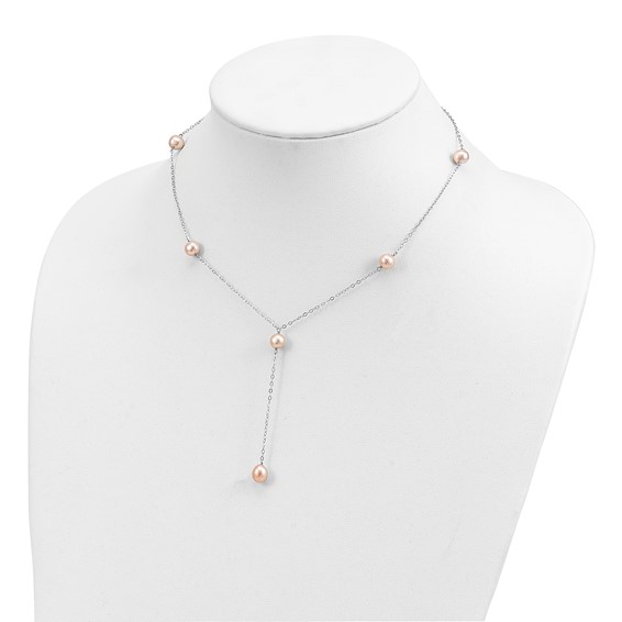 Sterling Silver FWC Pearl Y Drop Necklace