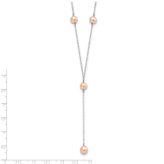 Sterling Silver FWC Pearl Y Drop Necklace