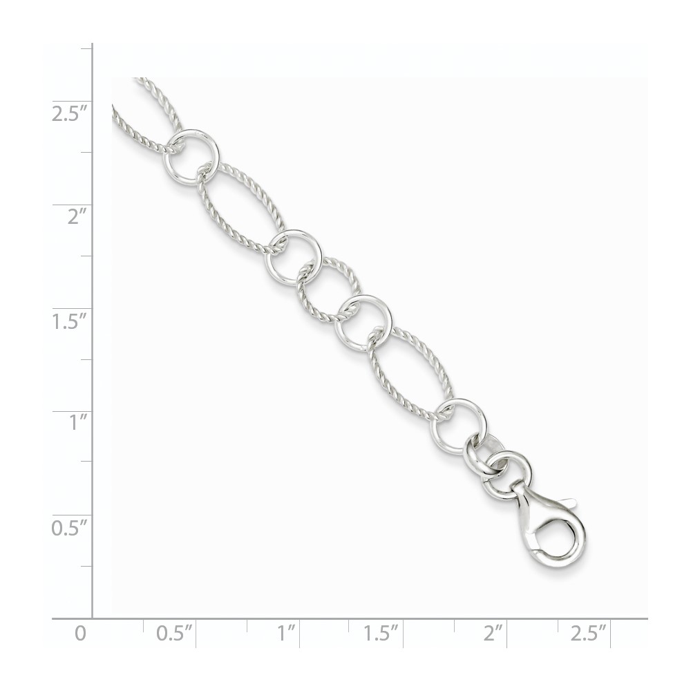 Sterling Silver Fancy Link Bracelet (QH1191-7.5)