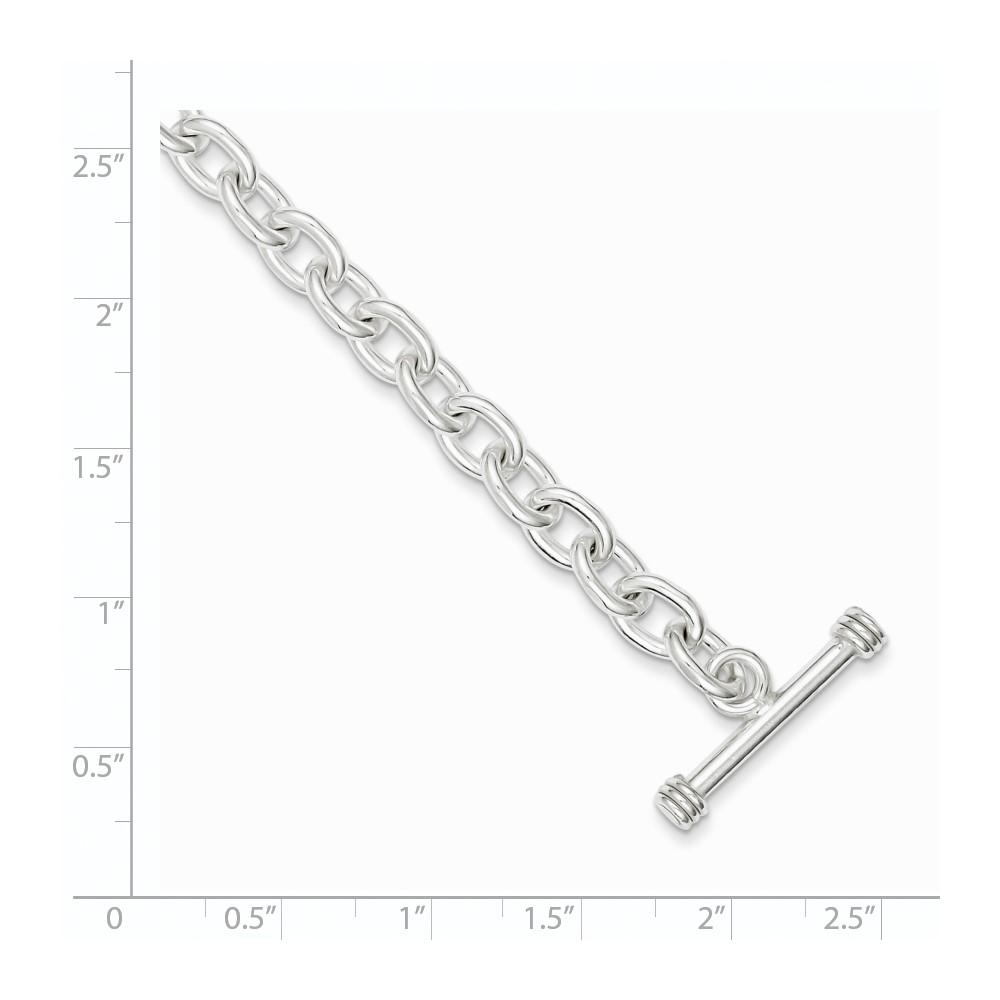 Sterling Silver 7.75inch Polished Fancy Link Toggle Bracelet (QH124-7.75)