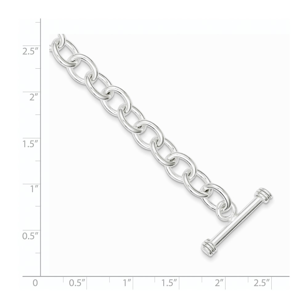 Sterling Silver 7.75inch Polished Fancy Link Toggle Bracelet (QH130-7.75)