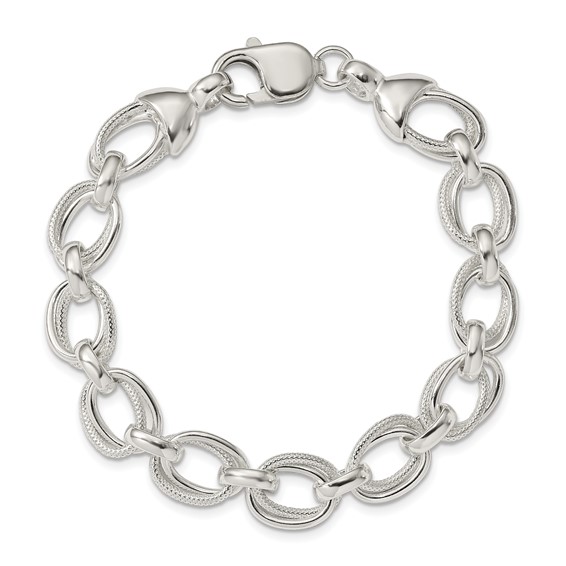 Sterling Silver 7.5inch Fancy Link Bracelet