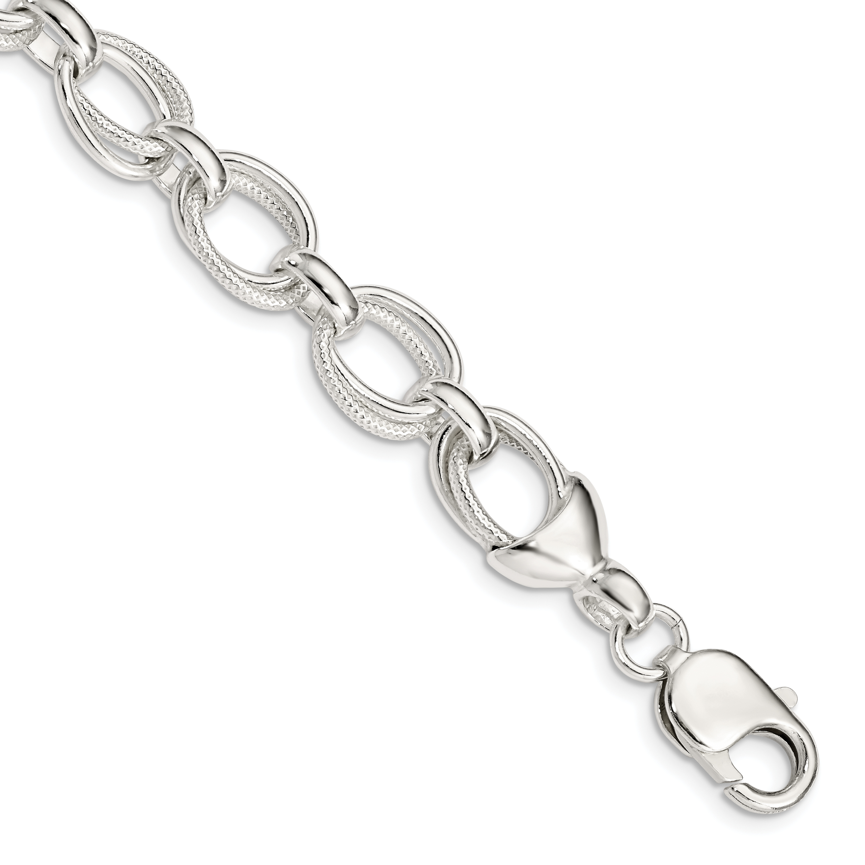Sterling Silver 8.5inch Fancy Link Bracelet (QH174-8.5)
