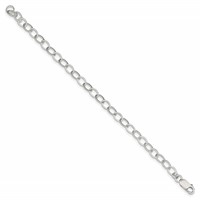 Sterling Silver 6mm Solid Cable Link Bracelet, 6.5" view 2