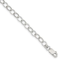 Sterling Silver 6mm Solid Cable Link Bracelet, 6.5" view 1