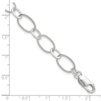 Sterling Silver 9mm Solid Fancy Link Bracelet, 7.5" view 5