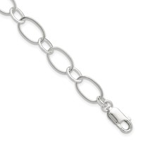 Sterling Silver 9mm Solid Fancy Link Bracelet, 7.5" view 1