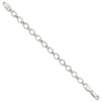 Sterling Silver 7mm Solid Fancy Link Bracelet, 6.5" view 2