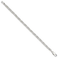 Sterling Silver Polished 5mm Fancy Byzantine Link Bracelet, 7.5" view 2