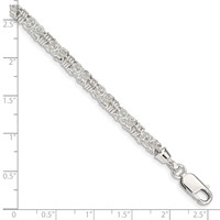 Sterling Silver Polished 5mm Fancy Byzantine Link Bracelet, 7.5" view 4