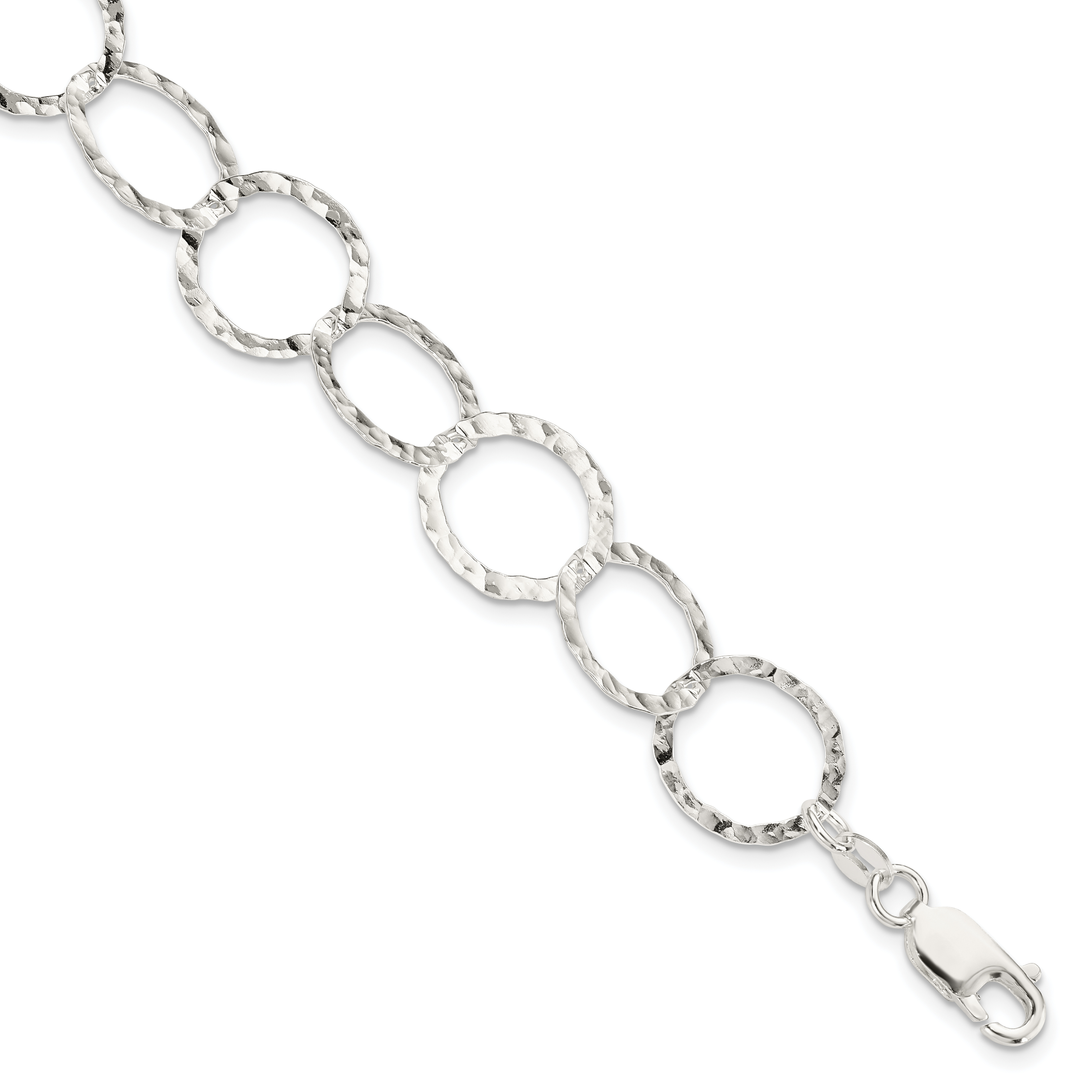Sterling Silver Fancy Hammered Bracelet (QH2427-7.5)