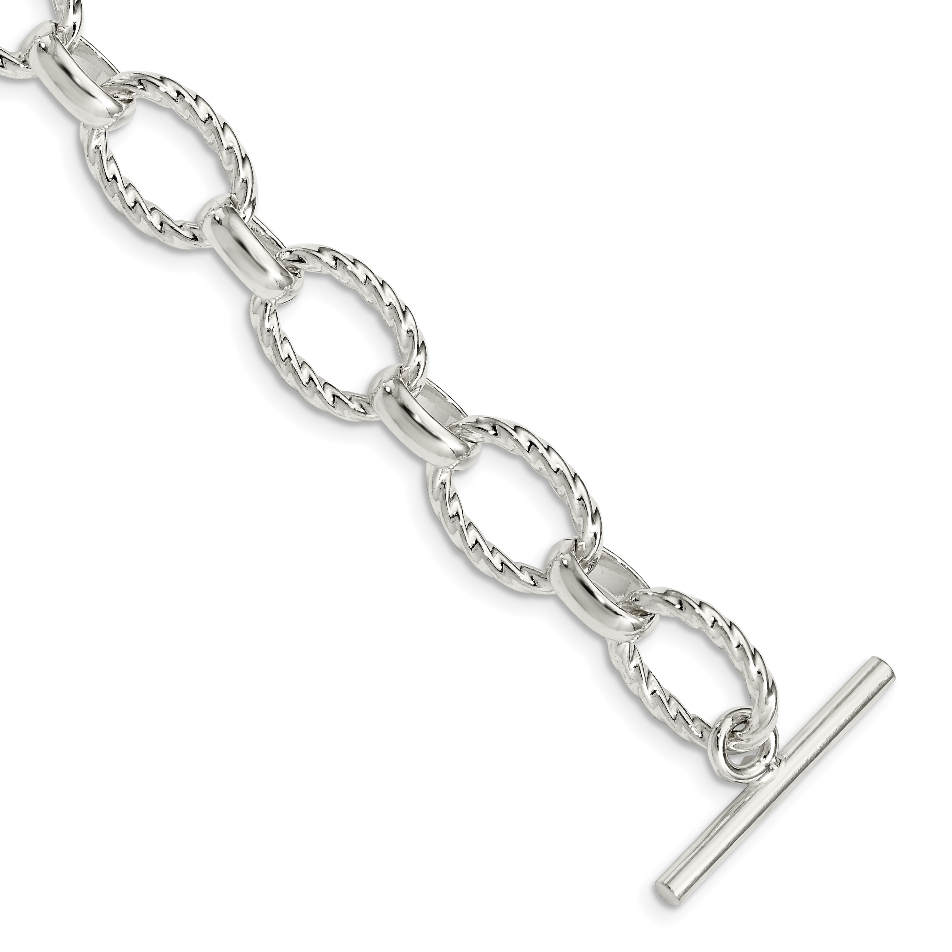 Sterling Silver 7.5inch Polished Fancy Link Bracelet (QH310-7.5)