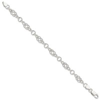 Sterling Silver Polished Fancy Knot-Link Bracelet, 7.5" view 2