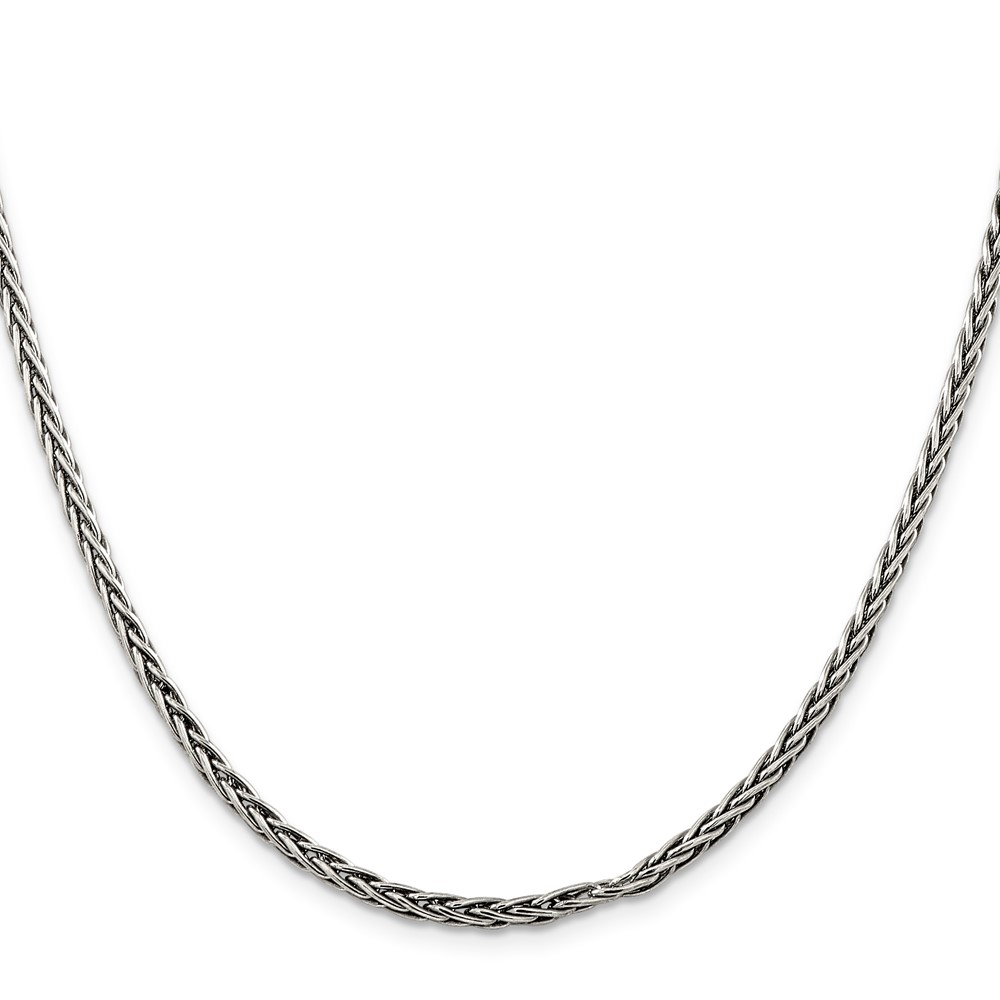 Sterling Silver Antiqued 3.25mm Solid Square Spiga Chain (QH369-22)