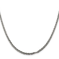 Sterling Silver Antiqued 3.25mm Solid Square Spiga Chain view 2