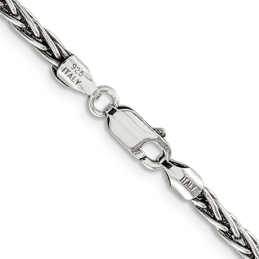 Sterling Silver Antiqued 3.25mm Solid Square Spiga Chain (QH369-22)