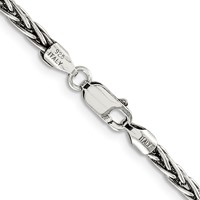 Sterling Silver Antiqued 3.25mm Solid Square Spiga Chain view 3