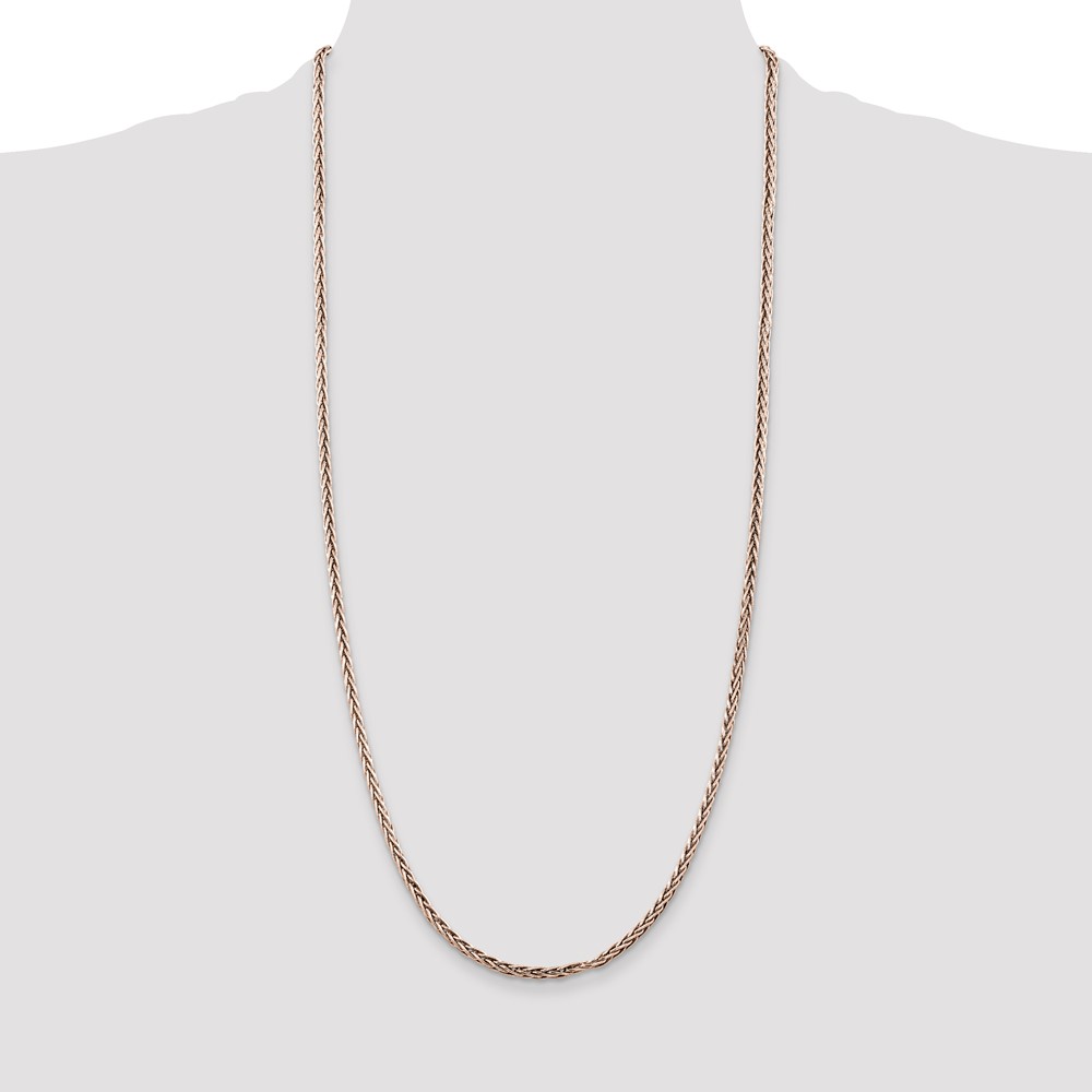 Sterling Silver Antiqued 3.25mm Solid Square Spiga Chain (QH369-30)