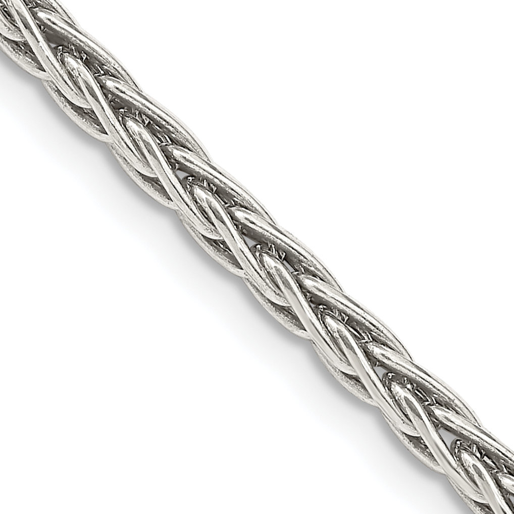 Sterling Silver Antiqued 3.25mm Solid Square Spiga Chain (QH369-18)