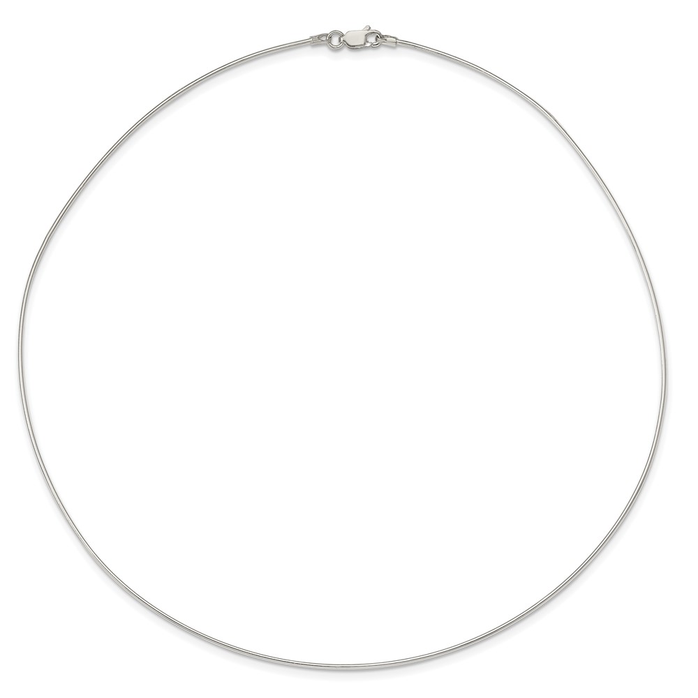Sterling Silver Solid Polished 1.2mm Neck Wire Necklace (QH371-18)