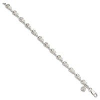 Sterling Silver Skull Bracelet view 2