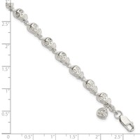Sterling Silver Skull Bracelet view 4