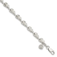 Sterling Silver Skull Bracelet view 1