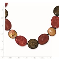 Sterling Silver Tiger Eye Carnelian Reconstituted Coral Bronzite Freshwater Cultured Pearl Necklace, 18" view 3