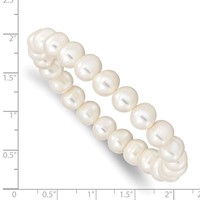 8-9mm White Near-round Freshwater Cultured Pearl Stretch Bracelet view 3