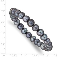 8-9mm Black Near-Round Freshwater Cultured Pearl Stretch Bracelet view 3