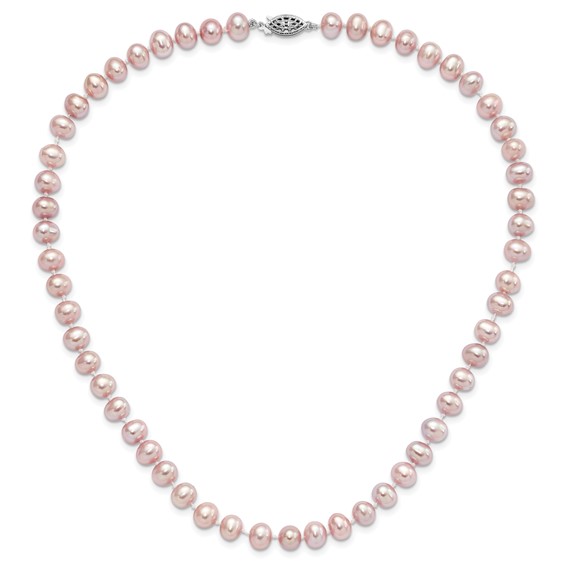 Sterling Silver Purple FW Cultured Pearl Necklaces