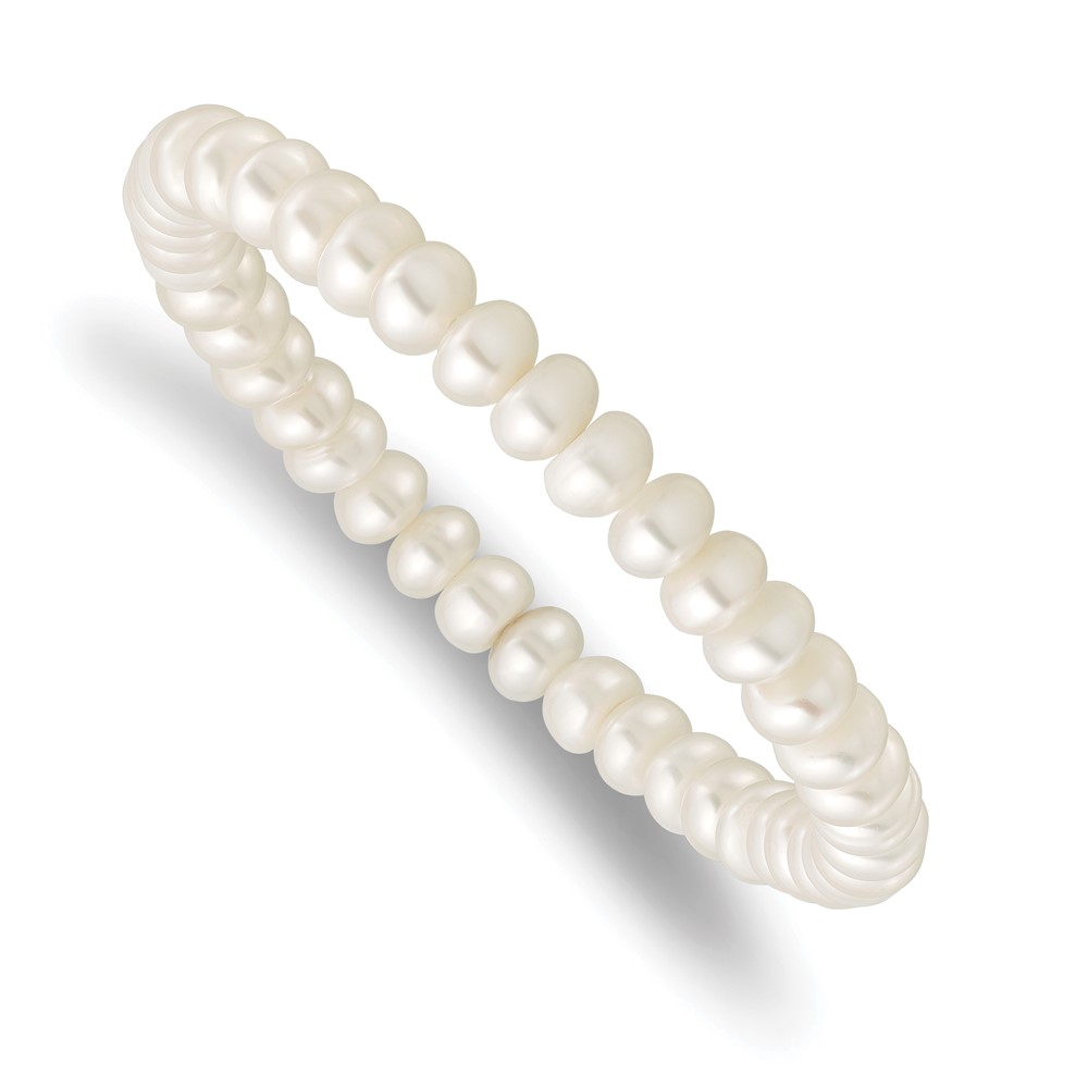 Sterling Silver Rhod-pltd White 6-7mm 3 piece FW Cultured Pearl Set (QH4878SET)