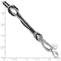 Sterling Silver Rhodium & Ruthenium-plated Fancy Knot Bracelet view 5